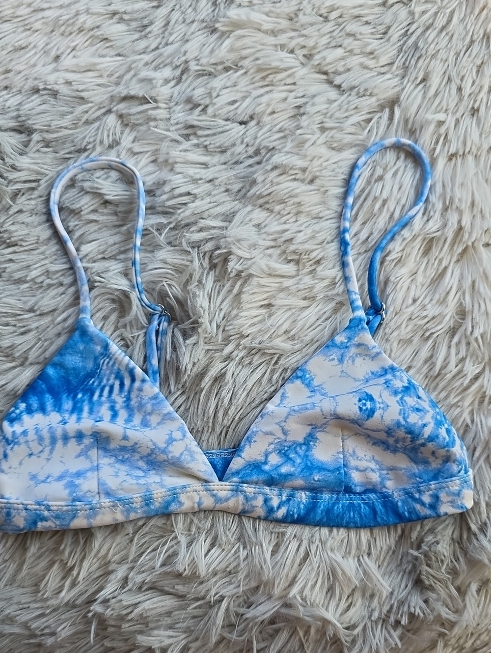 Mikoh Blue Tie-Dye Triangle Bikini Top